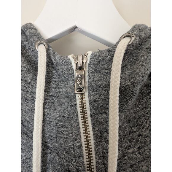 Nike Sports Gym Vintage Full Zip Hoodie Jacket Heathered Gray Small 813872-010 - Picture 4 of 9